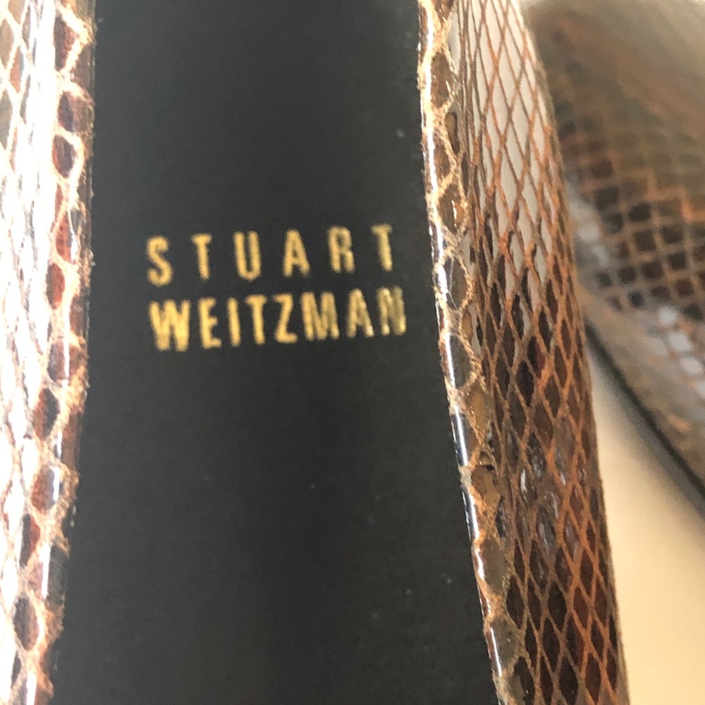 Stuart Weitzman Shoes Block Heel Reptile Pattern - image 6